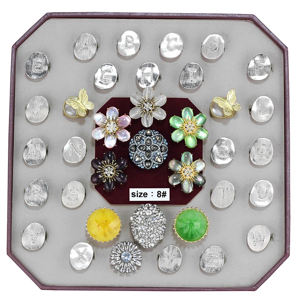 JCE-034-SIZE8 034-SIZE8 - Assorted Brass Ring with Assorted  in Assorted