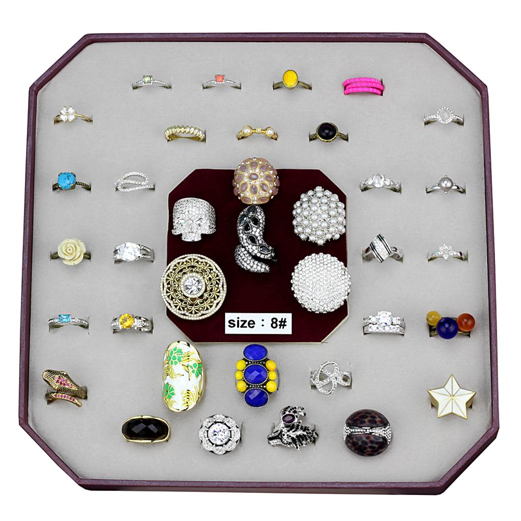 JCE-057-SIZE8 057-SIZE8 - Assorted Brass Ring with Assorted  in Assorted